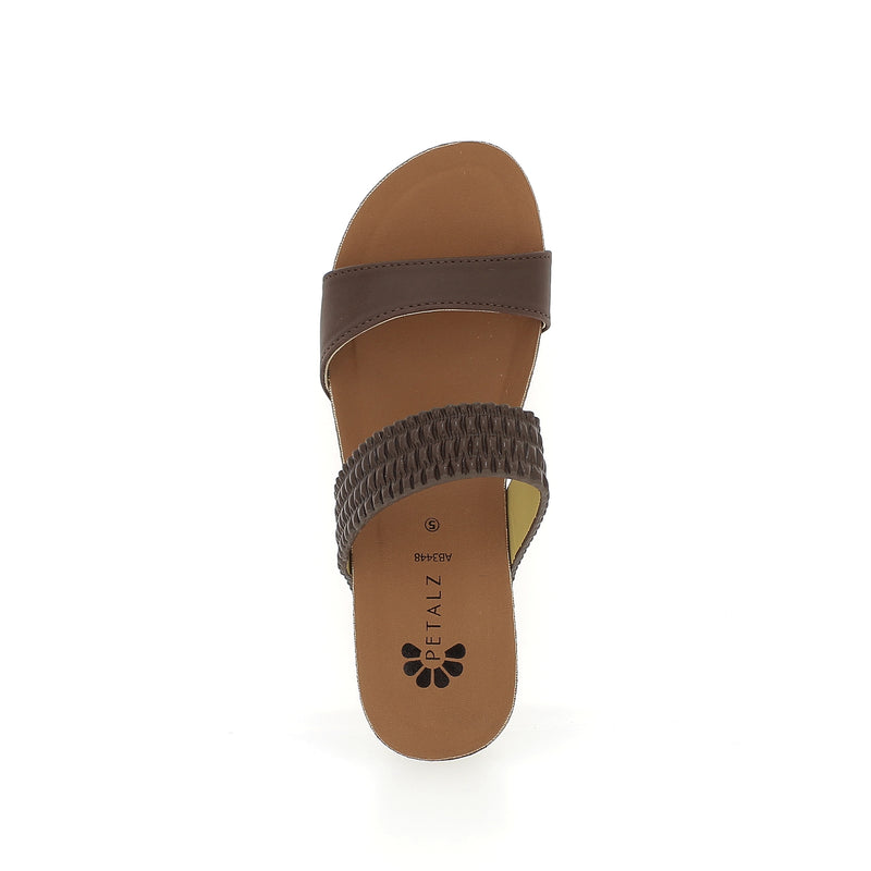 Petalz Women Casual Slip-on Wedges Brown