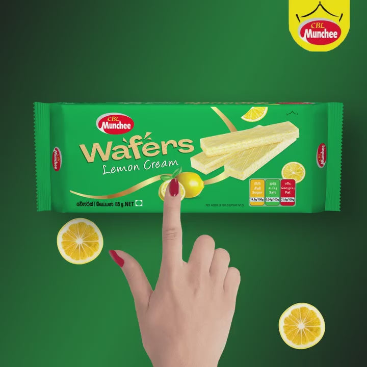 Load video: Munchee Wafers Vanilla Cream Biscuits