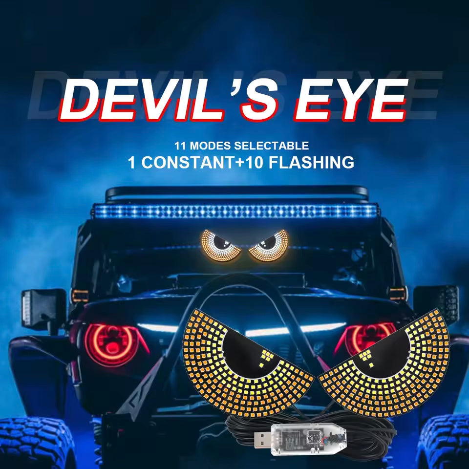 Load video: 2X Devil&#39;s Eye LED Light Car Eye Light Truck Dynamic LED Light for Car Window