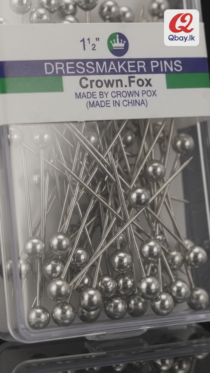 Load video: Crown Fox Dressmaker Pins – 1½ Inch