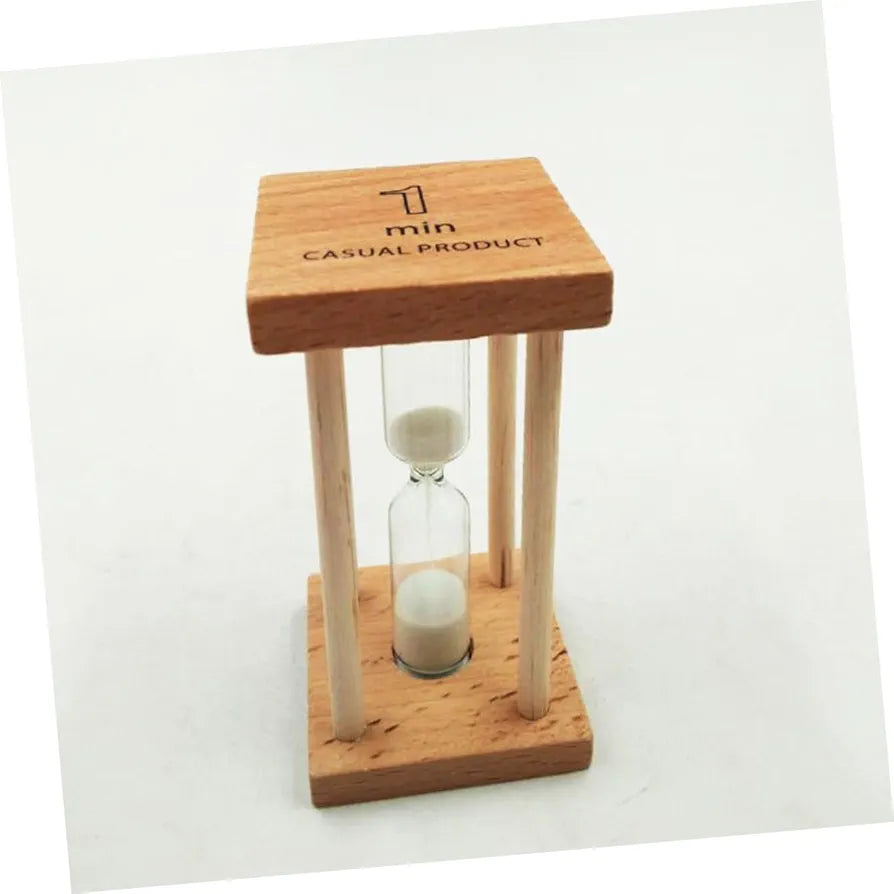 5 Min Wooden Frame Green Sand Hourglass