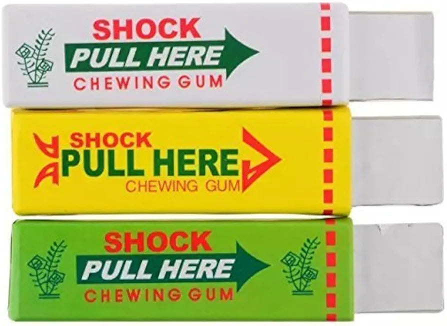 மின்சார அதிர்ச்சி சூயிங் கம் நடைமுறை ஜோக் வேடிக்கையான தந்திர குறும்பு பொம்மை