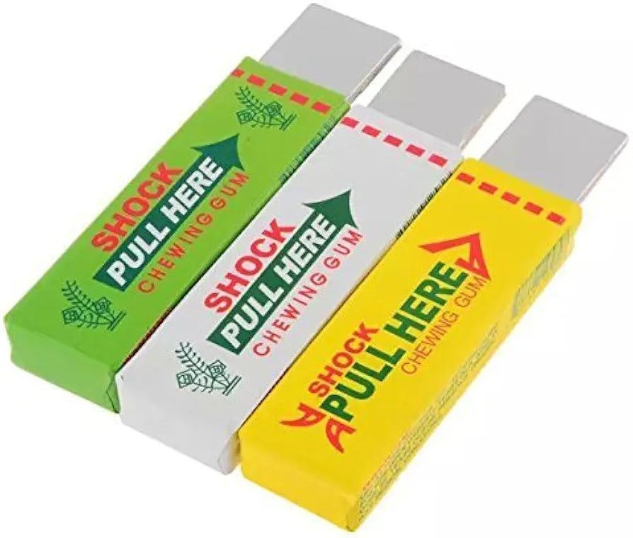 மின்சார அதிர்ச்சி சூயிங் கம் நடைமுறை ஜோக் வேடிக்கையான தந்திர குறும்பு பொம்மை