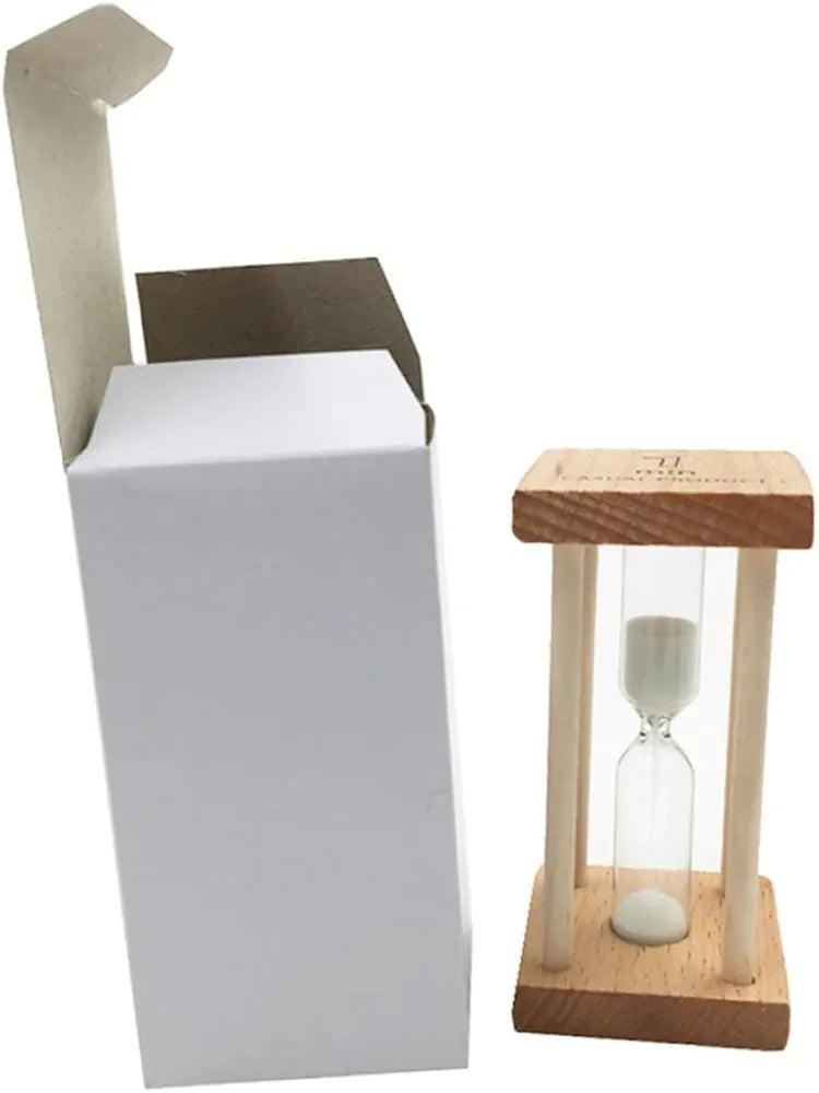 5 Min Wooden Frame Green Sand Hourglass