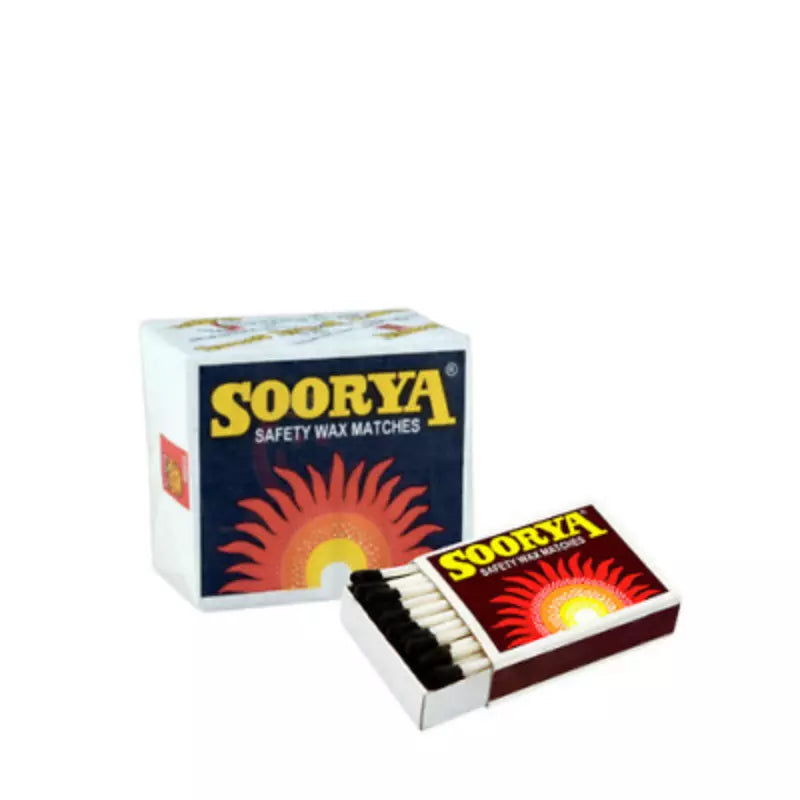 Safety Match Box Soorya’ Wax Matches 45 sticks - 12pcs — QBAY