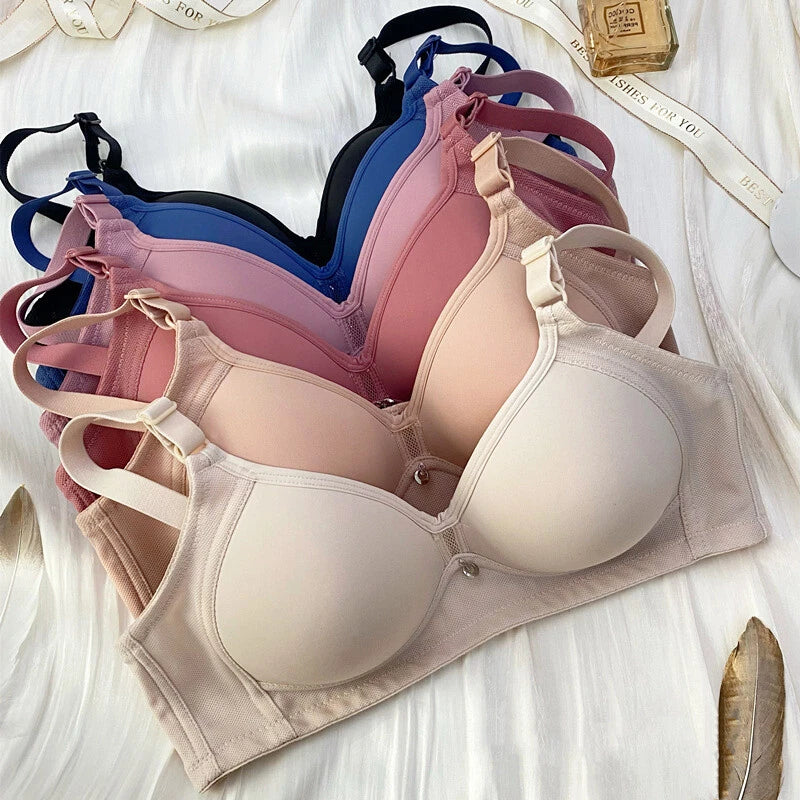 Classic Women Bras Sexy Lingerie Thin Comfortable Breathable Bra Solid Color