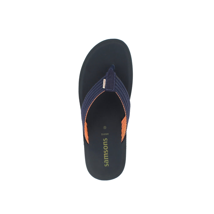 Samsons Men Casual V-Strap Slippers Blue