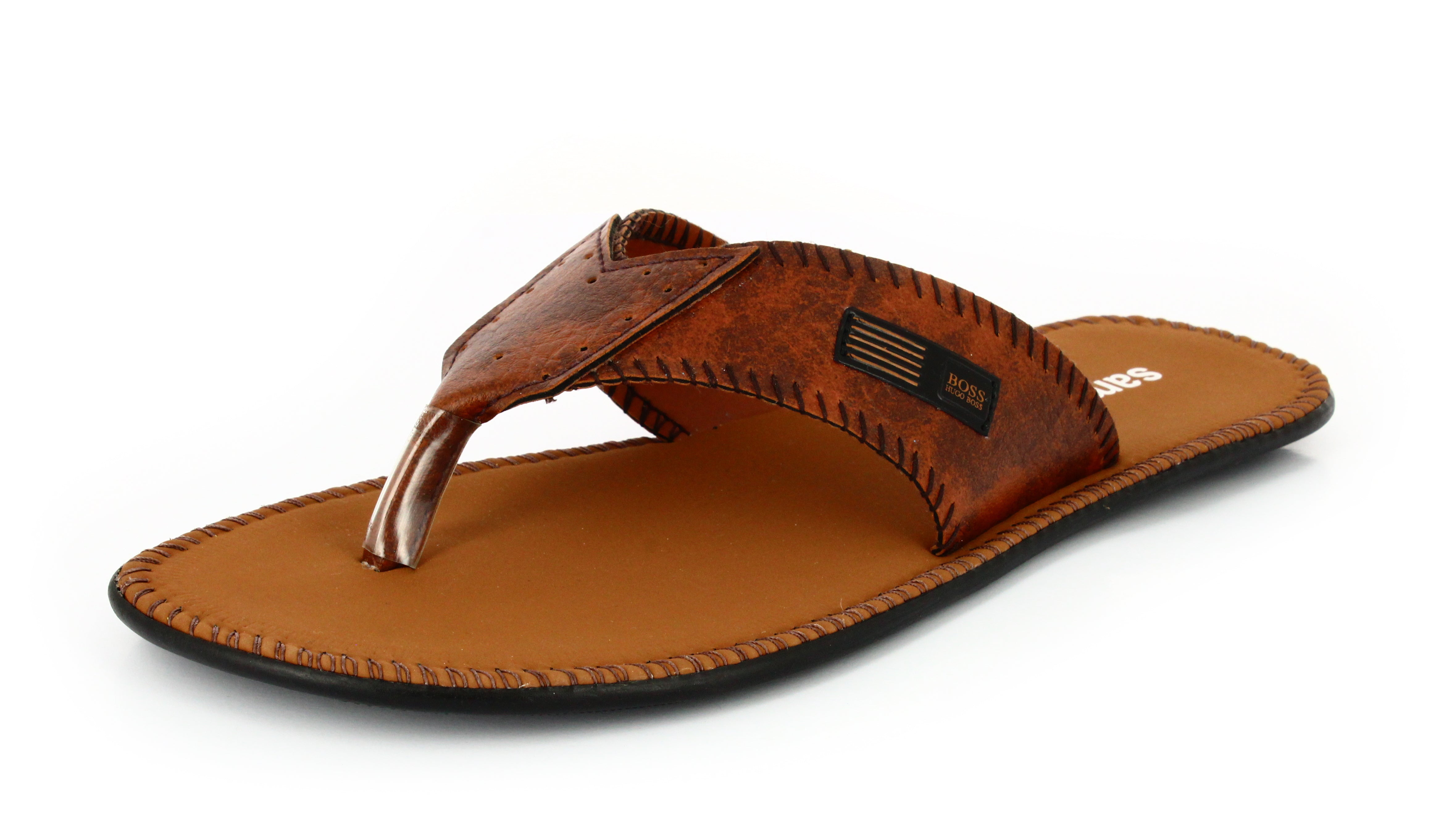 Samsons Mens Toe Ring Slipper Brown