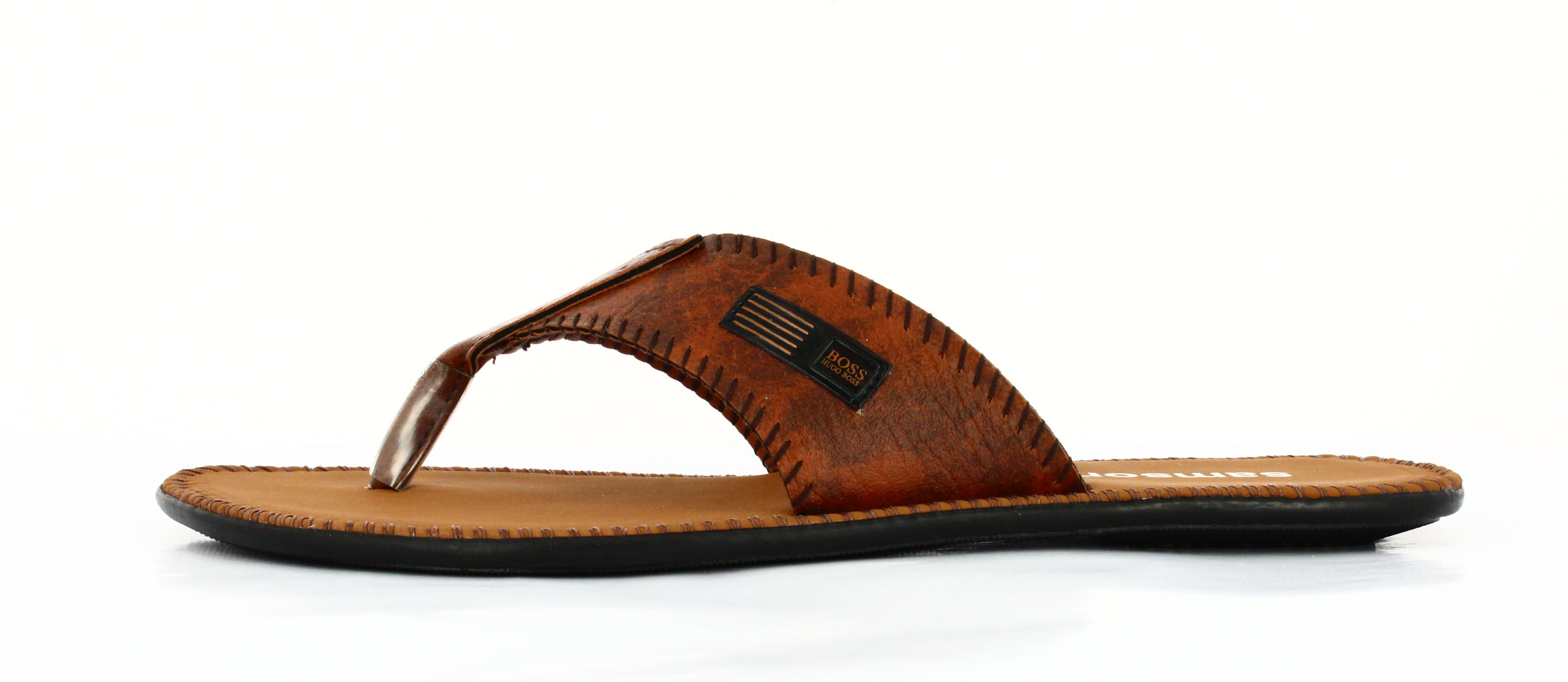 Samsons Mens Toe Ring Slipper Brown