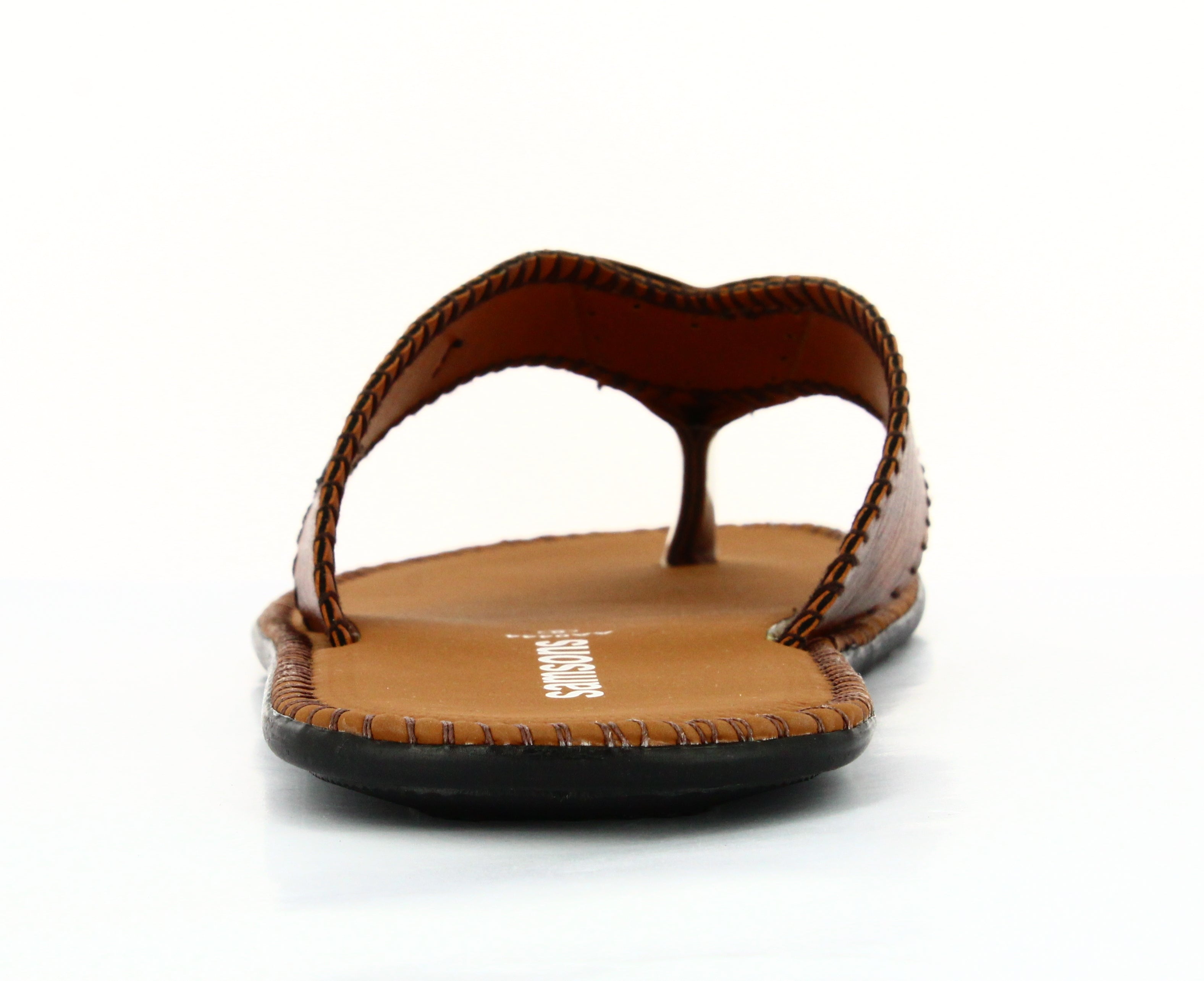 Samsons Mens Toe Ring Slipper Brown