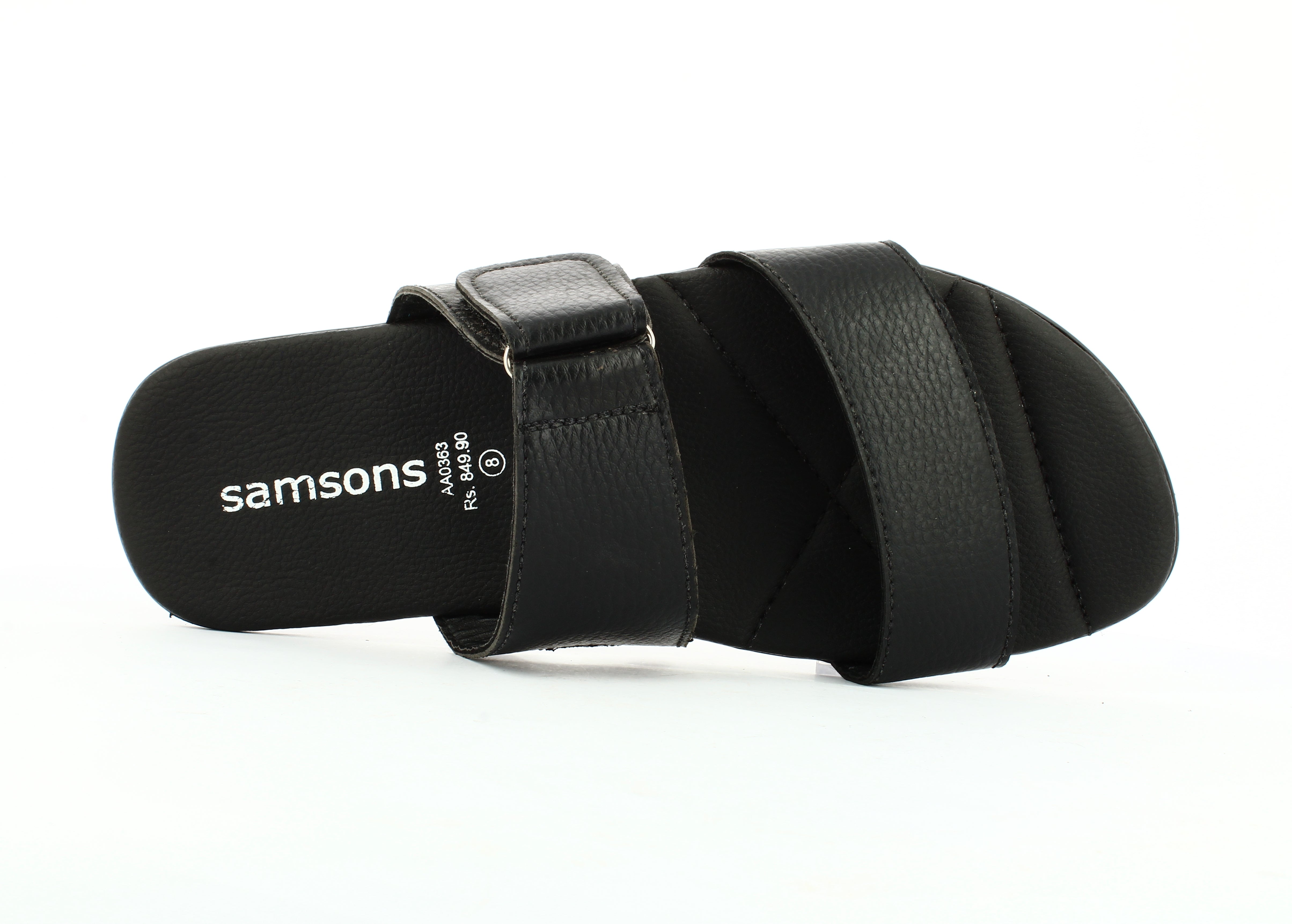 Samsons Mens V-strap Slipper Black