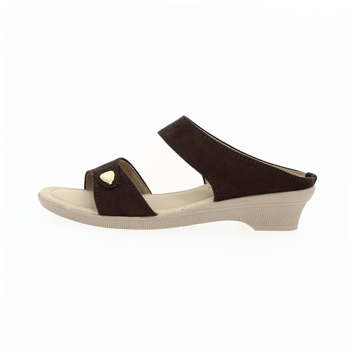 Samsons Women Casual Slip-on Slippers Brown