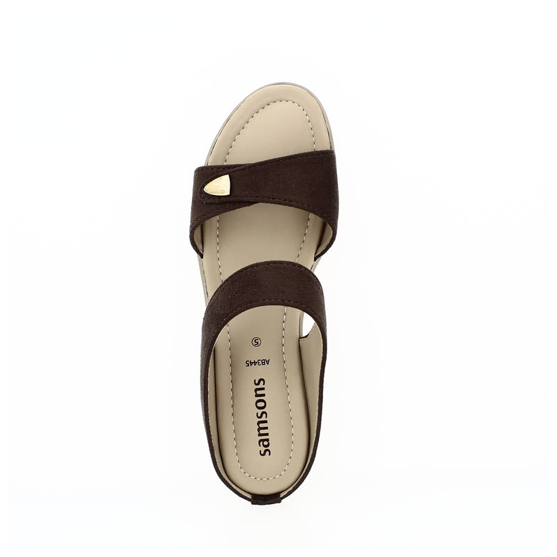 Samsons Women Casual Slip-on Slippers Brown