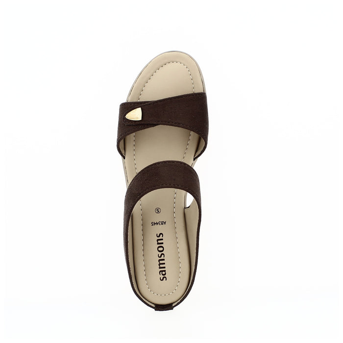 Samsons Women Casual Slip-on Slippers Brown