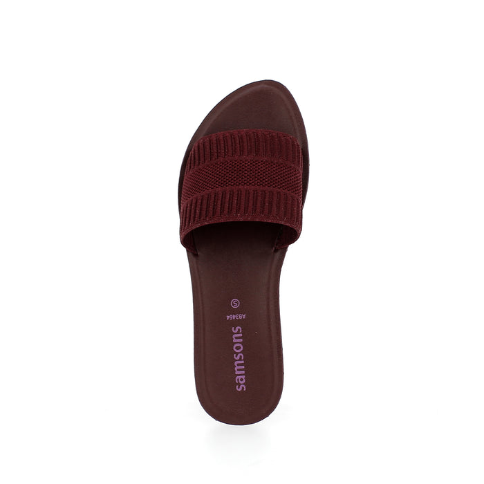 Samsons Women Casual Slip-on Slippers Maroon