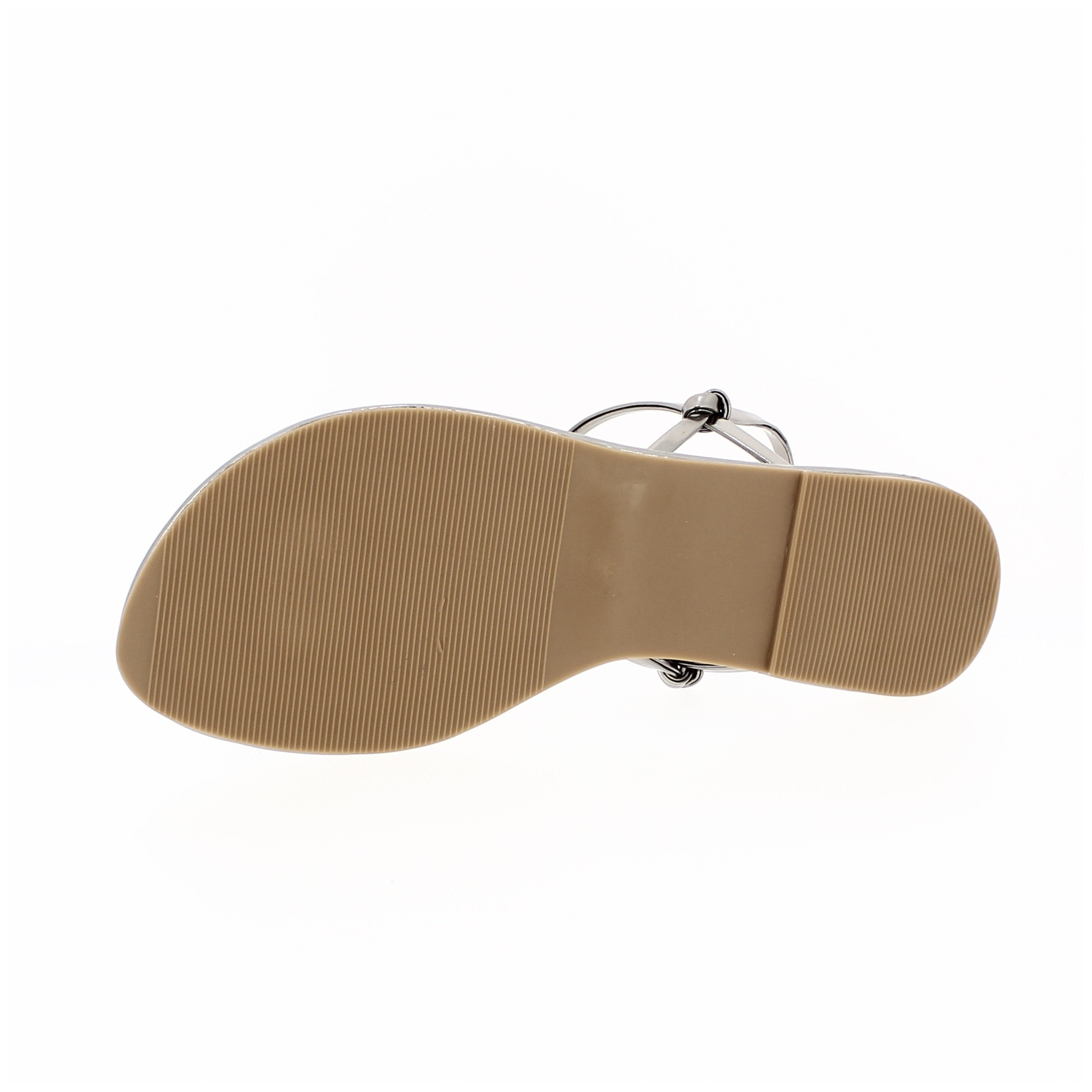 Samsons Women Casual T-strap Sandals Sliver