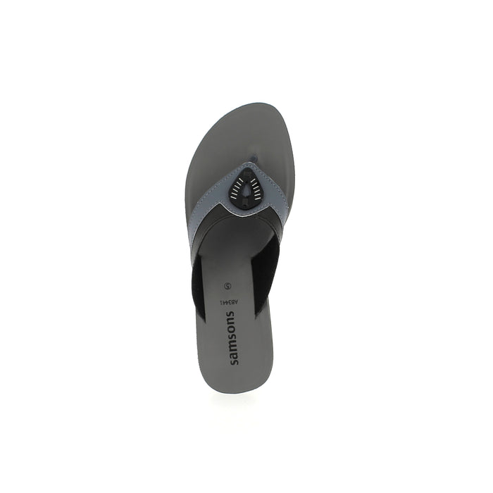 Samsons Women Casual T-Strap Slippers Black