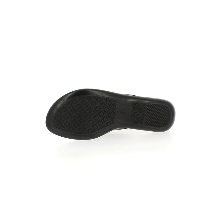 Samsons Women Casual T-Strap Slippers Black