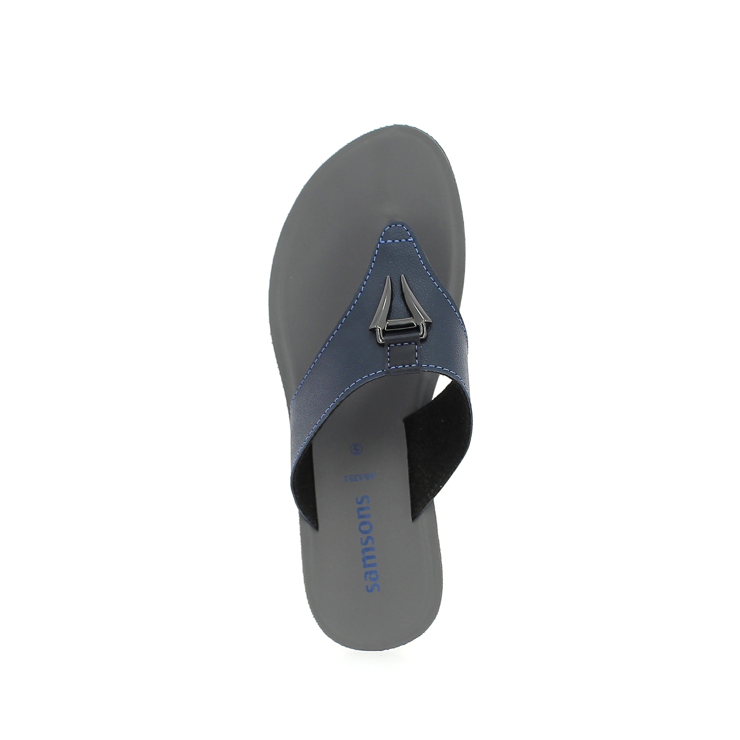 Samsons Women Casual T-Strap Slippers Blue