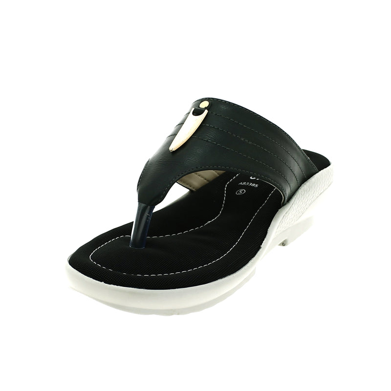 Samsons Women Casual T-Strap Slippers Green