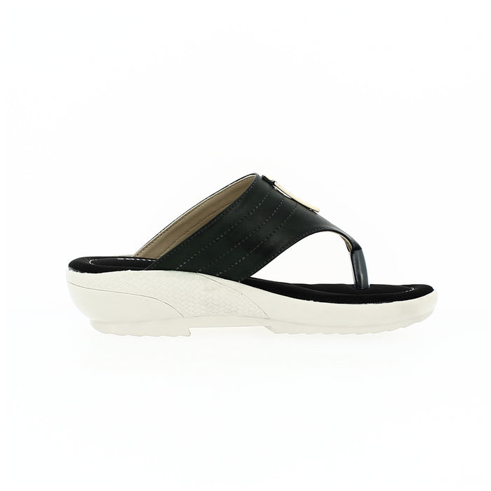 Samsons Women Casual T-Strap Slippers Green