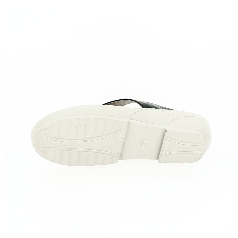 Samsons Women Casual T-Strap Slippers Green