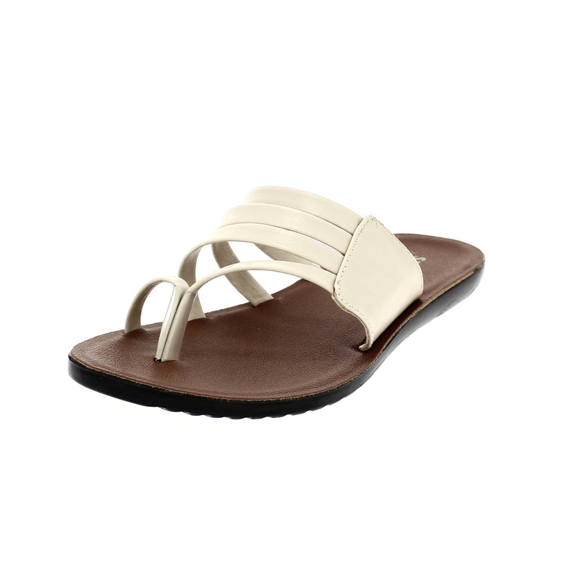 Samsons Women Casual Toe Ring Slippers Beige