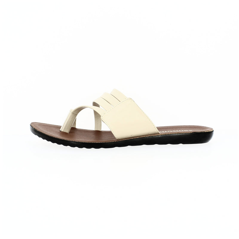 Samsons Women Casual Toe Ring Slippers Beige