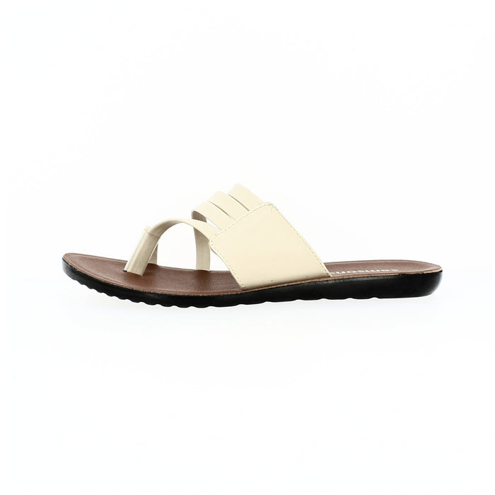 Samsons Women Casual Toe Ring Slippers Beige