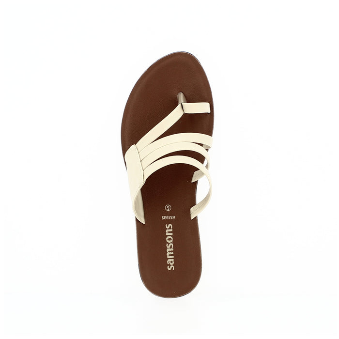 Samsons Women Casual Toe Ring Slippers Beige