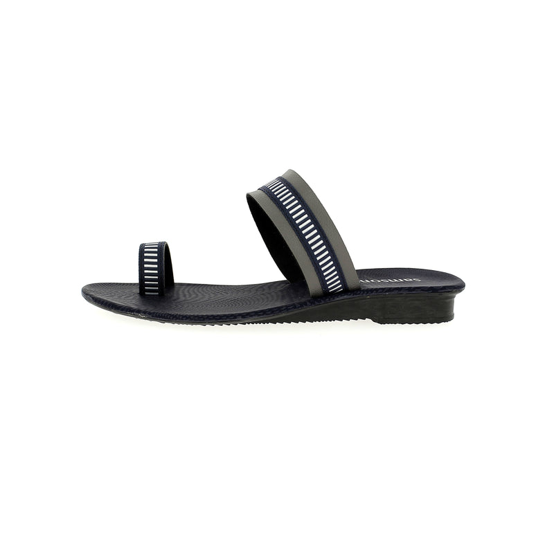 Samsons Women Casual Toe Ring Slippers Blue