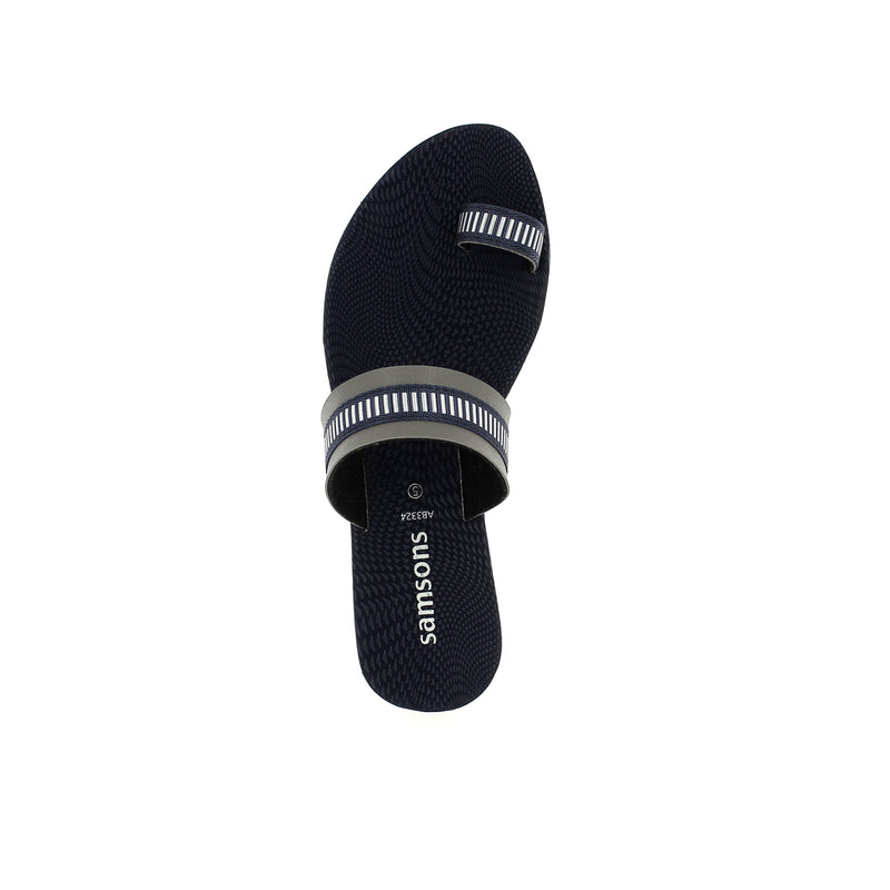 Samsons Women Casual Toe Ring Slippers Blue
