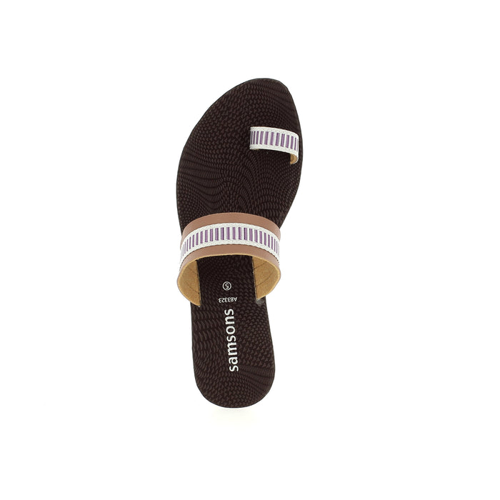 Samsons Women Casual Toe Ring Slippers Brown
