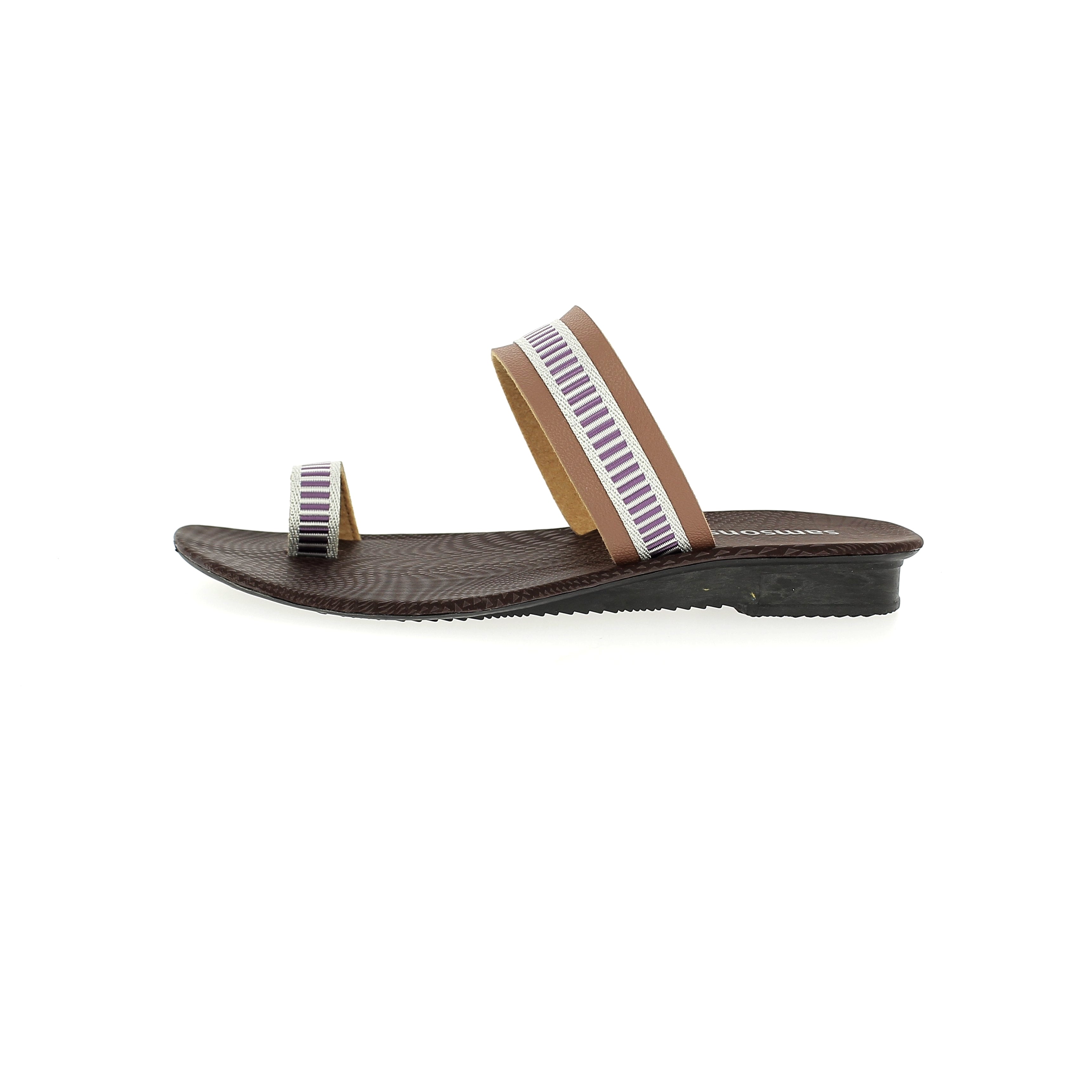 Samsons Women Casual Toe Ring Slippers Brown