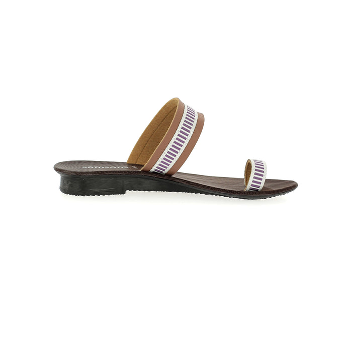 Samsons Women Casual Toe Ring Slippers Brown