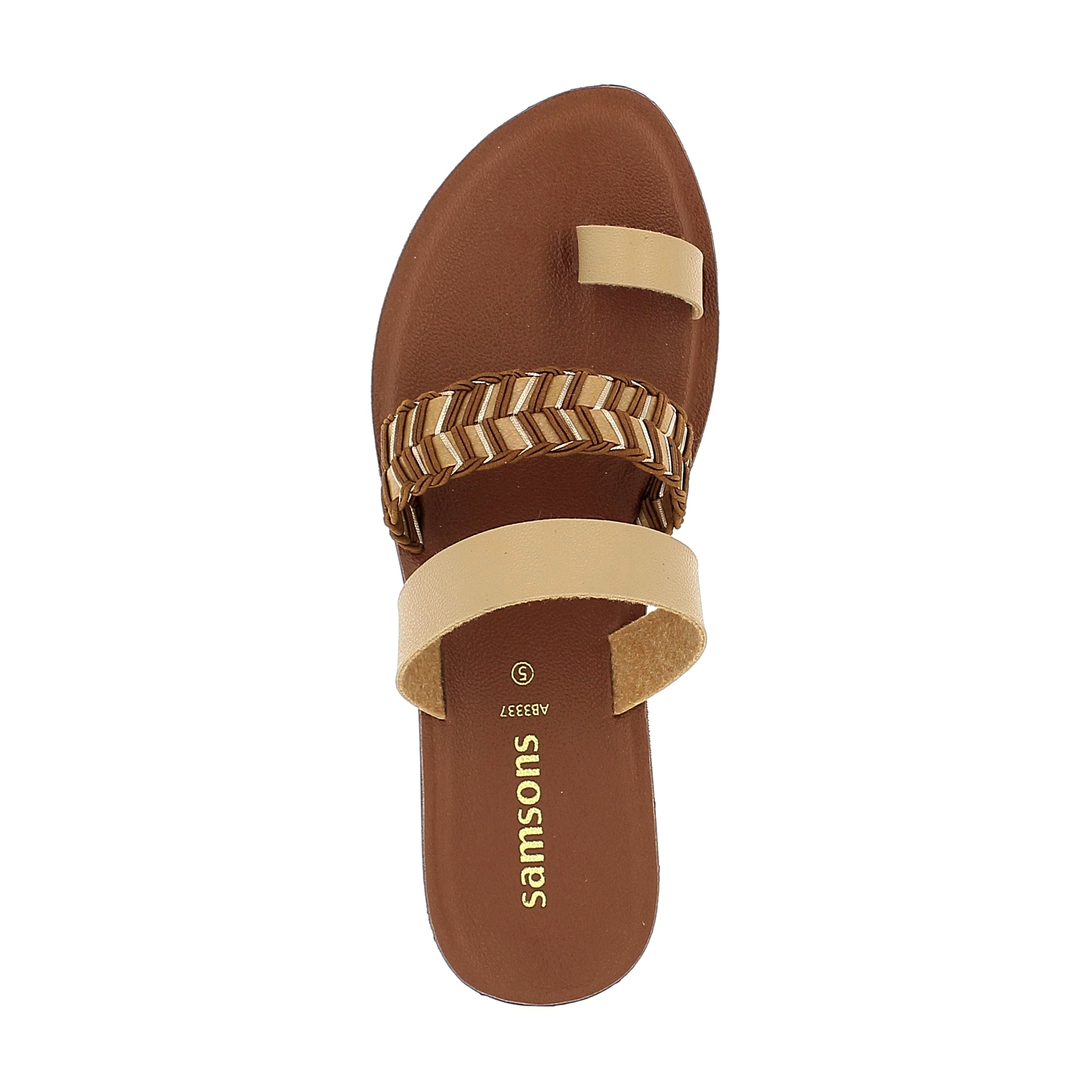 Samsons Women Casual Toe Ring Slippers Brown