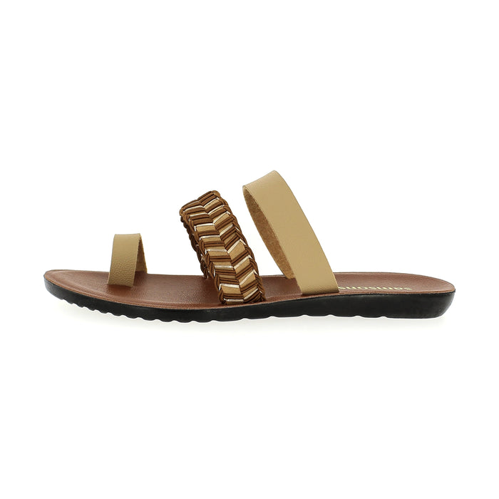 Samsons Women Casual Toe Ring Slippers Brown