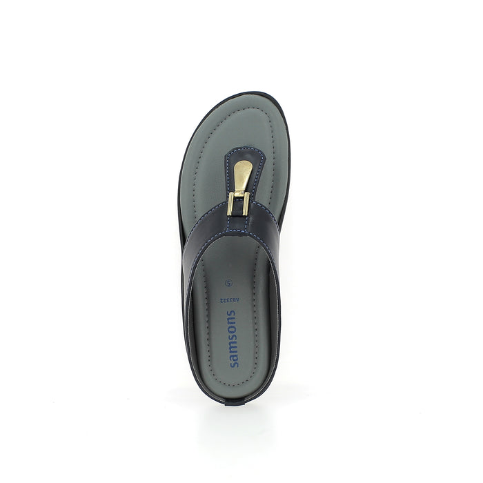 Samsons Women T-Straps Slippers Blue