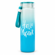 Hello Master Gradient Glass Water Bottle with Carry Strap – 1pc