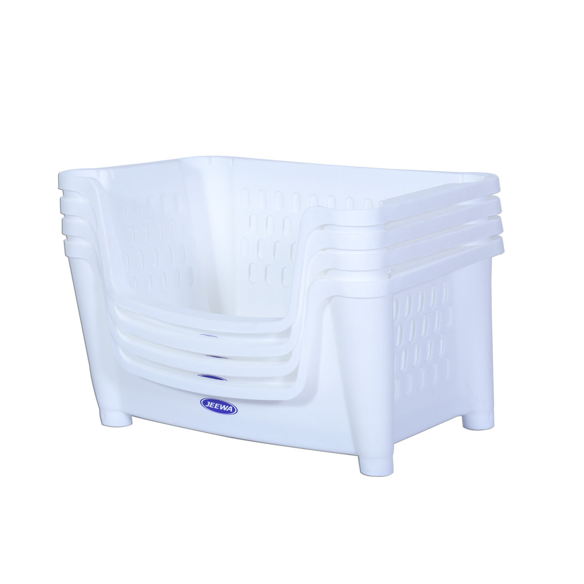 Stacking bin 4pcs - White