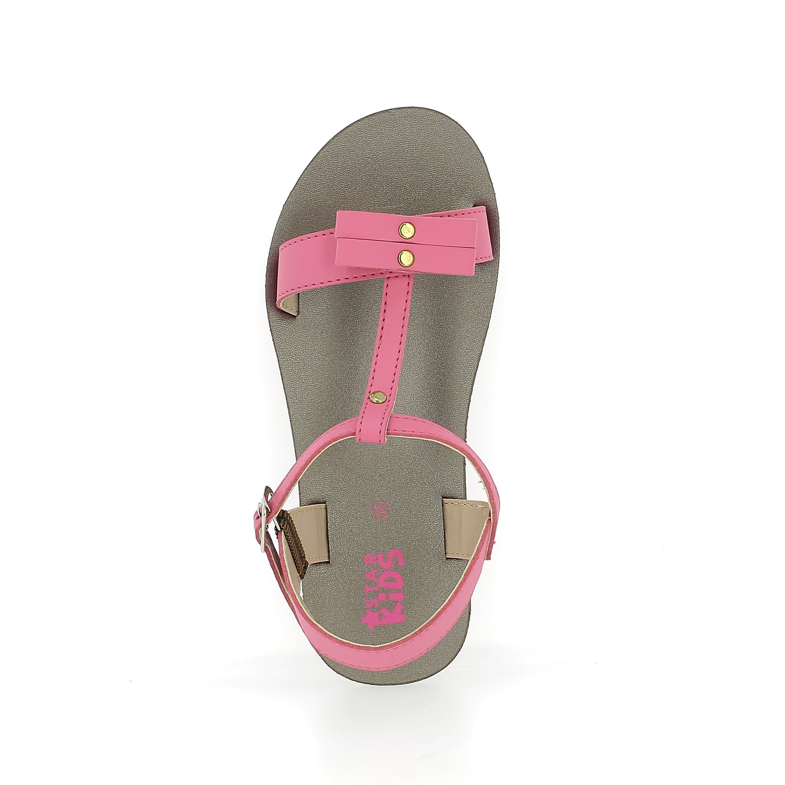 Star Kids Girls Casual Slide Sandals Pink-Sliver