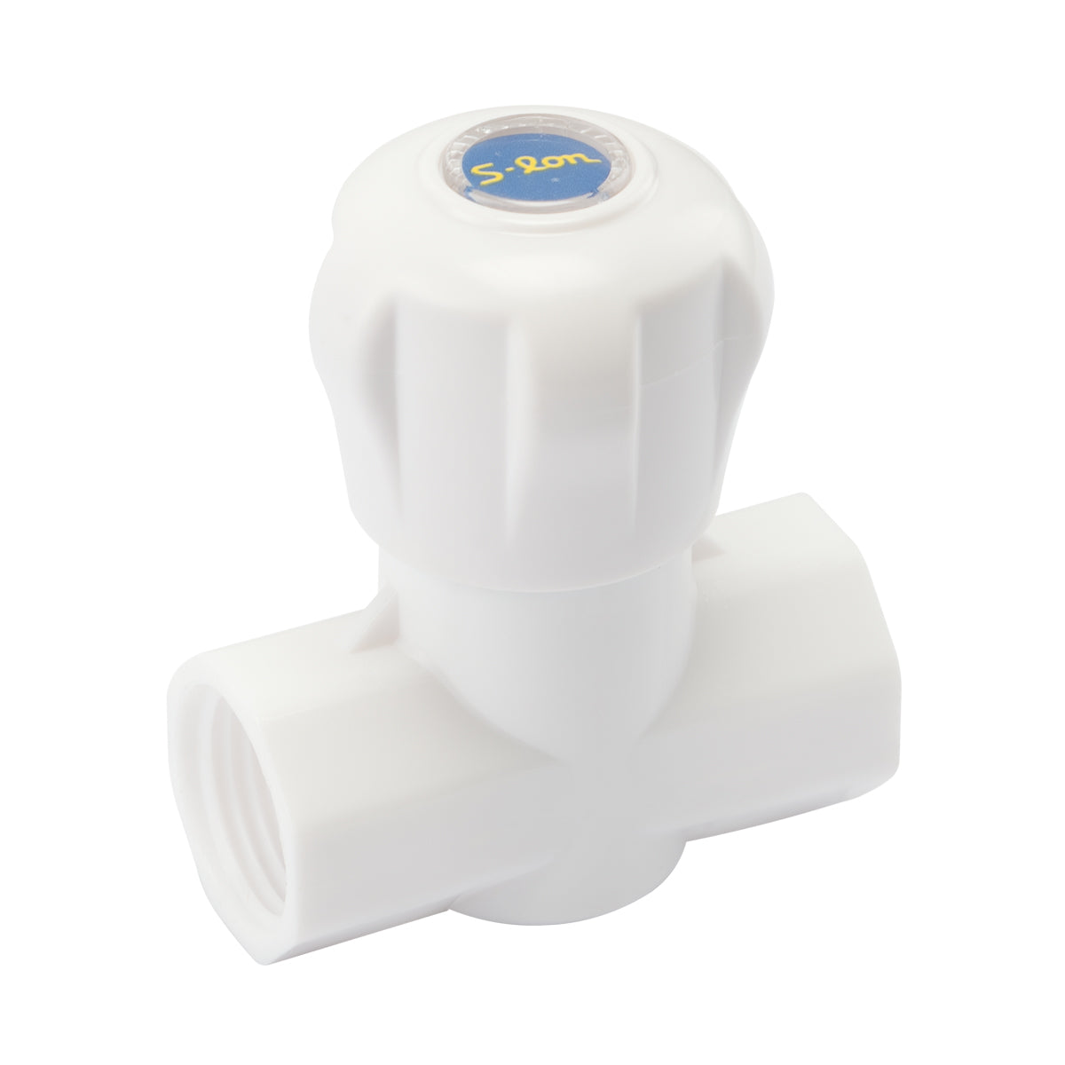 Stop Tap Mini 1/2" Female Thread Round Handle White