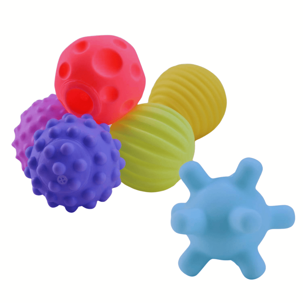 Textured Squeeze Bath Balls Toy with Sounds for Babies