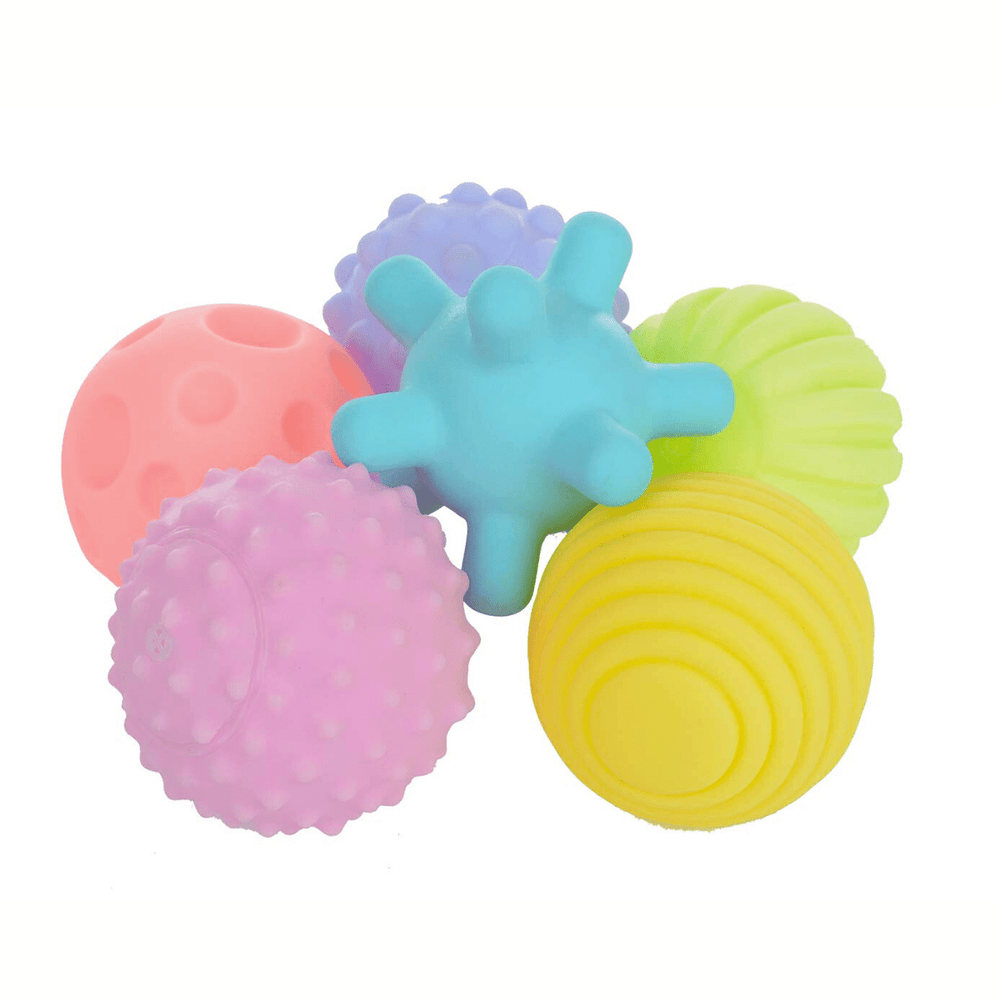 Textured Squeeze Bath Balls Toy with Sounds for Babies