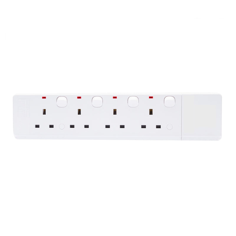 Trailing Socket 13A 4 Way - 3m