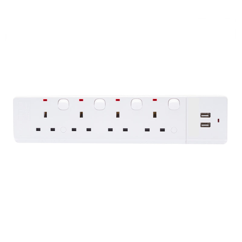 Trailing Socket USB 13A 4 Way - 7m