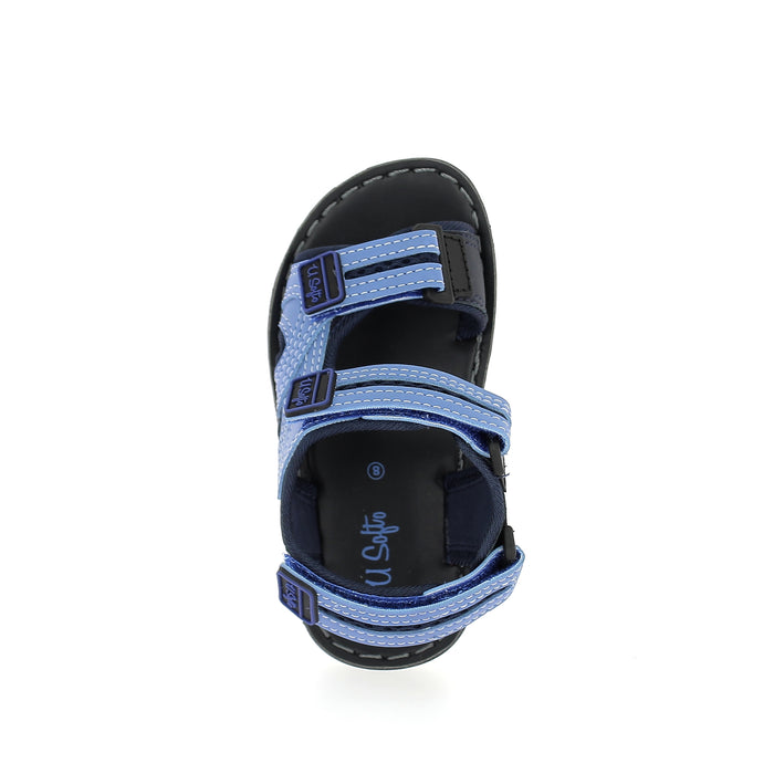 U Softo Boys Casual Toe Ring Slippers L.Blue-Black