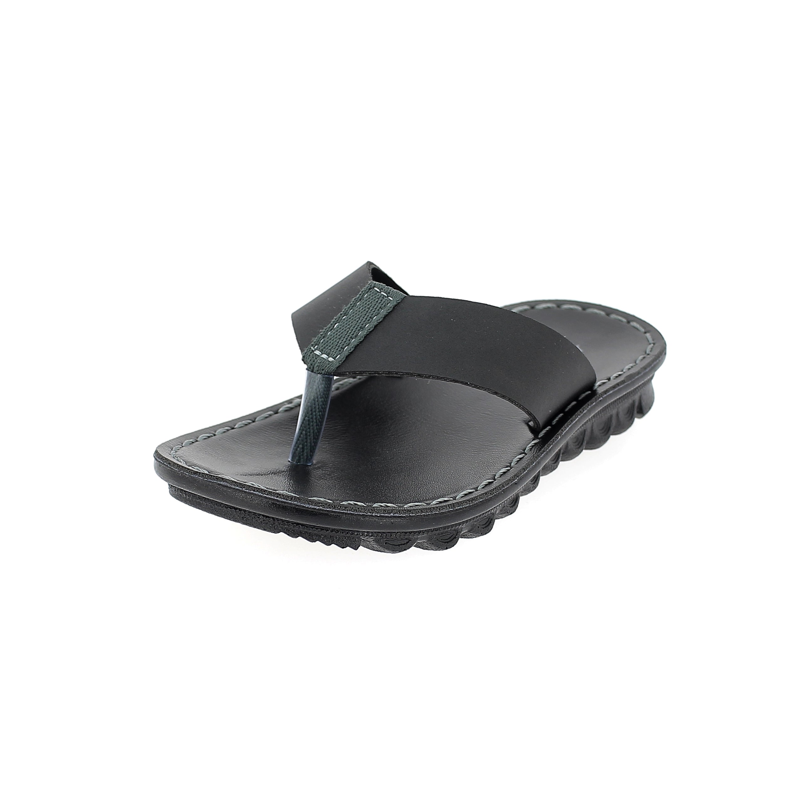 U Softo Boys V Strap Slippers Black