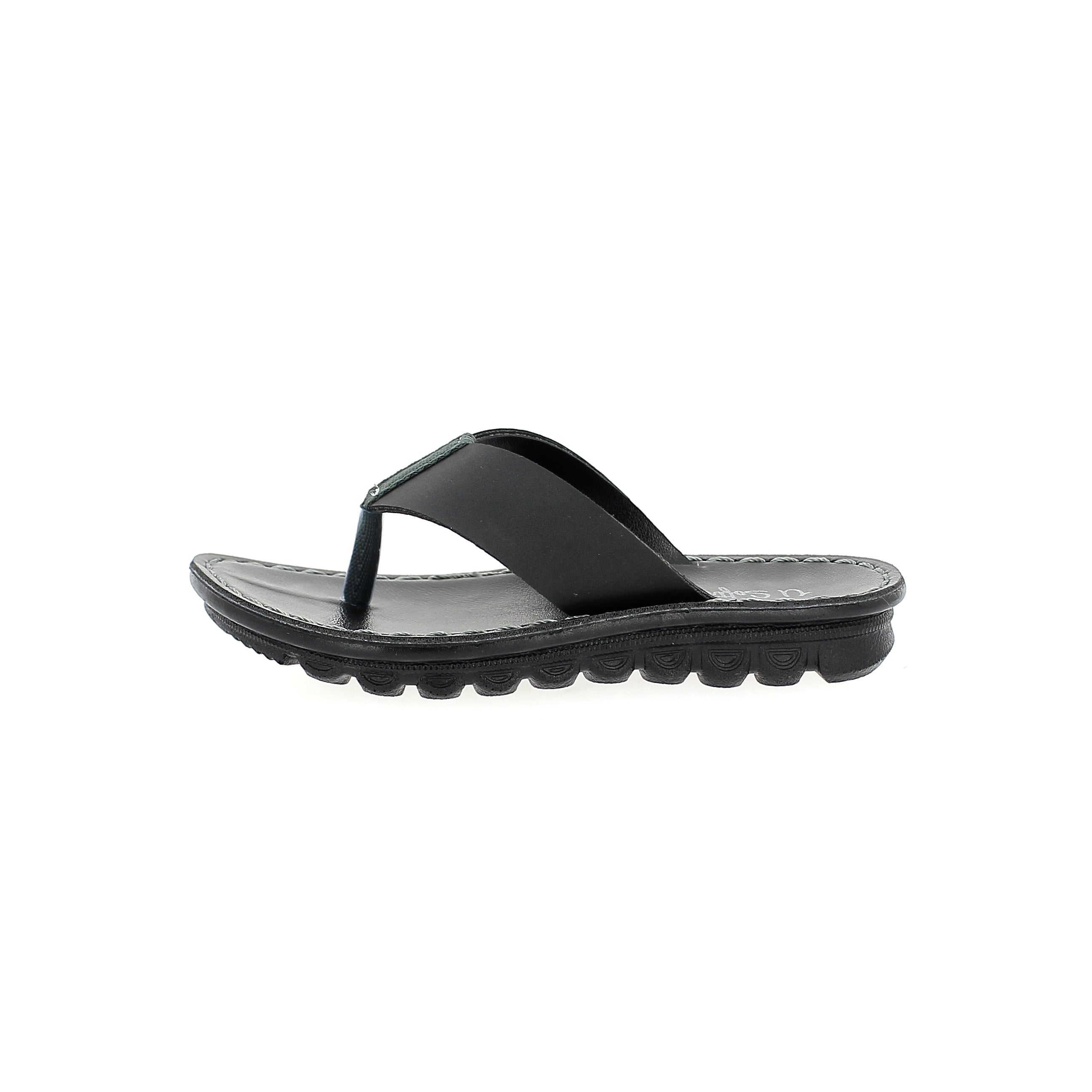 U Softo Boys V Strap Slippers Black
