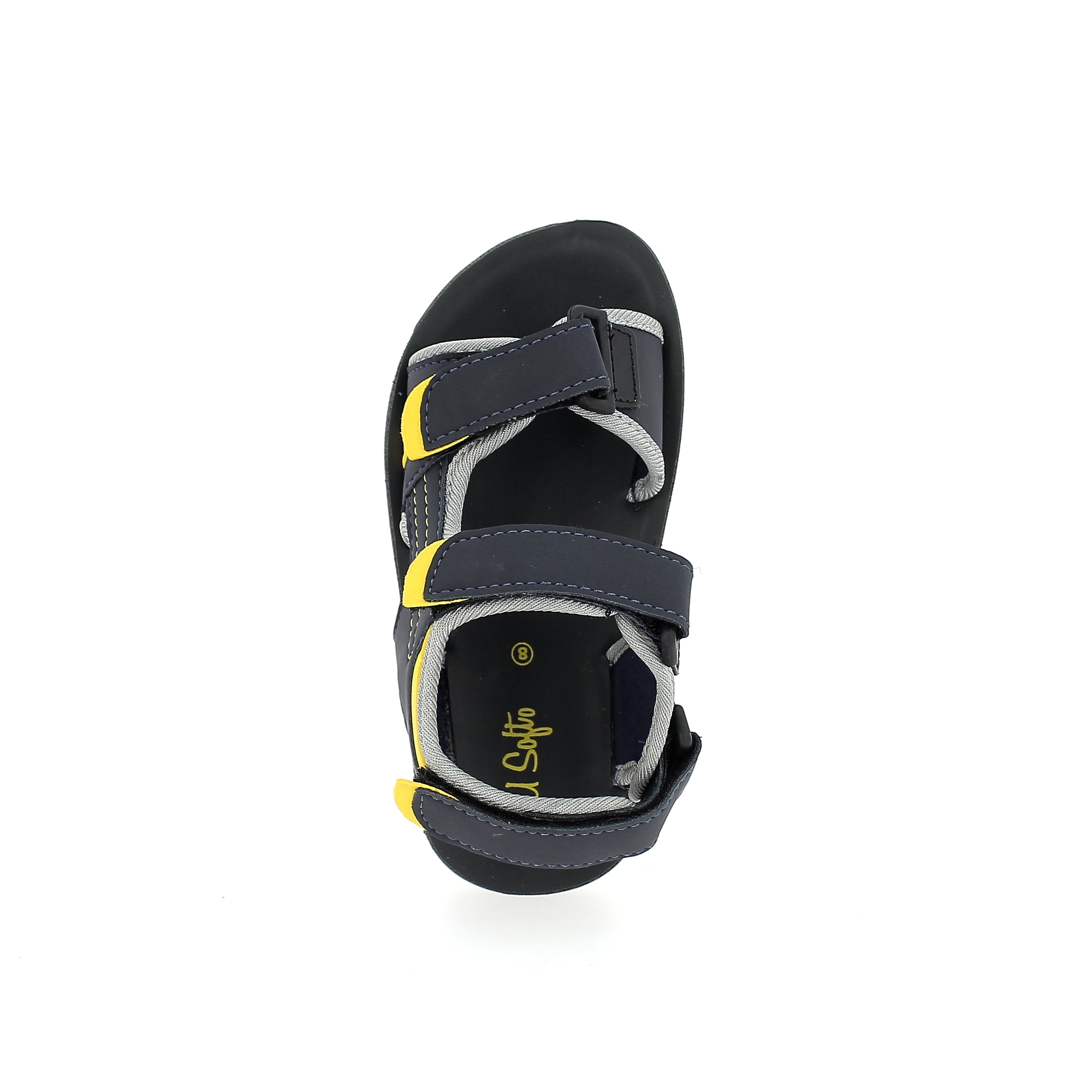 U Softo Boys V Strap Slippers Yellow-Gray
